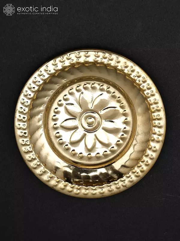 3" Small Size Puja Plate in Brass | Home Temple Ritual Item