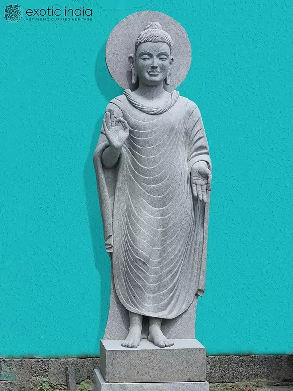 102" Super Large Vitarka Posture Of Gautam Buddha | Granite Stone Statue