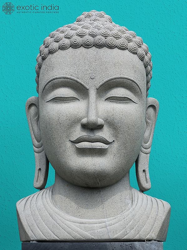 52" Large Granite Statue Of Lord Buddha | Granite Stone Statue