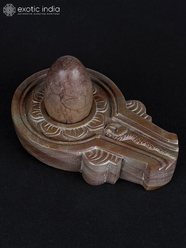 4" Hand Carved Narmada Stone Shiva Lingam