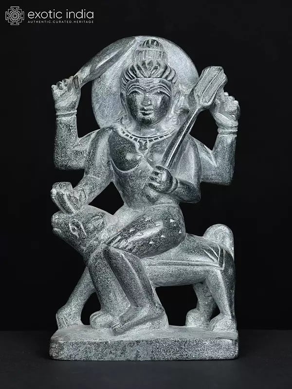 5" Small Lord Shiva as Bhairava | Black Stone Statue