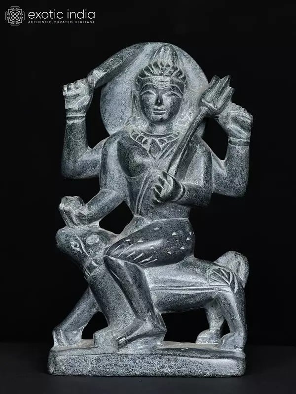 4" Small Lord Shiva as Bhairava | Black Stone Statue