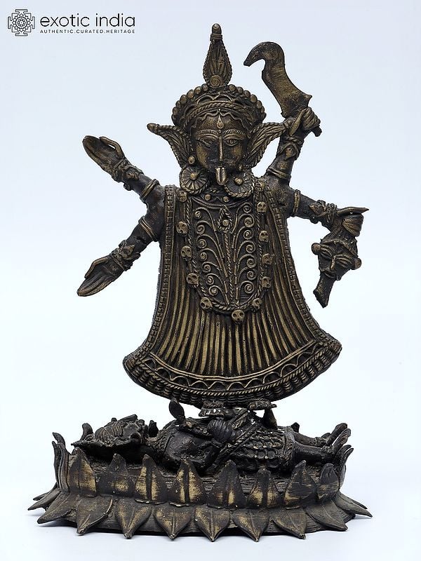 7" Dakshin Kali | Tribal Bronze Statue