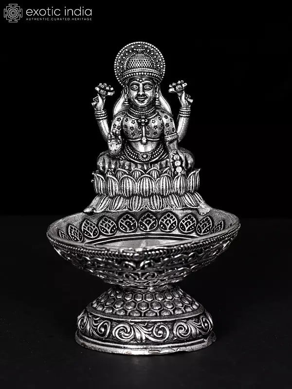 3" Small Superfine Brass Goddess Lakshmi Diya/Lamp