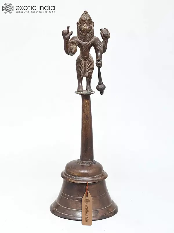 12" Lord Narasimha Bell in Bronze