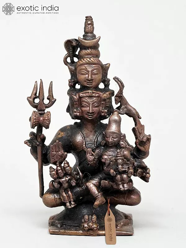 4" Small Lord Shiva Parivar | Copper Statue