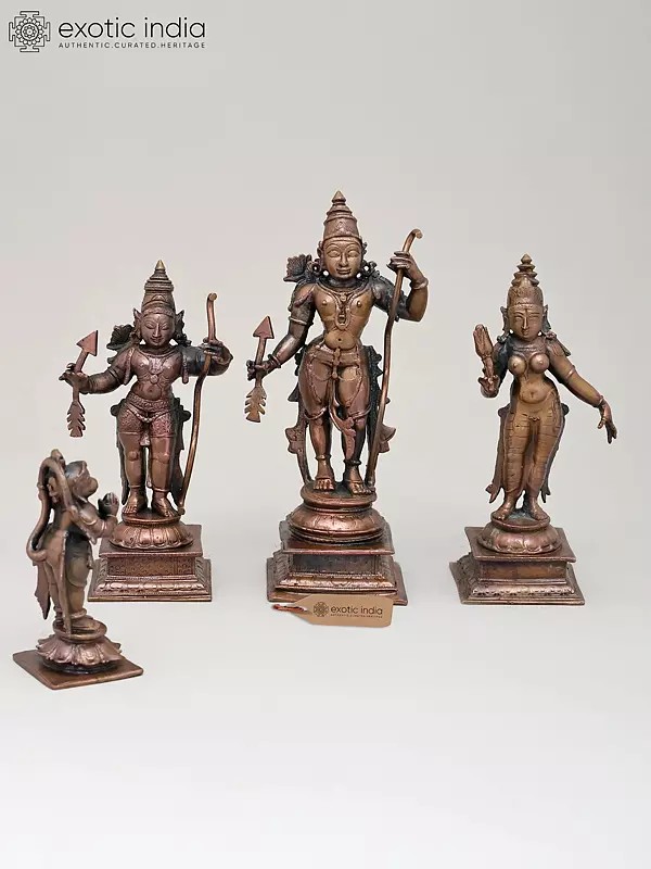 Small Shri Ram Darbar | Set of Four | Copper Statues