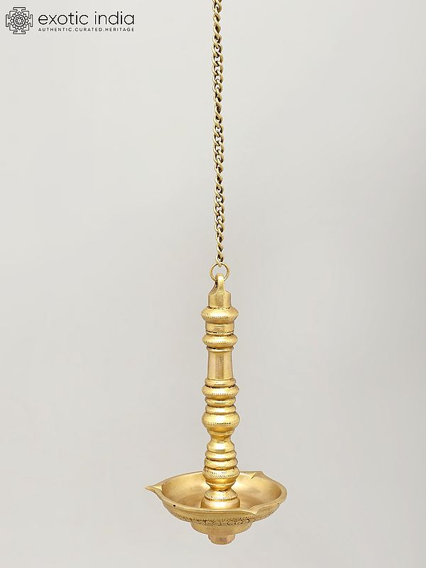 Three Wicks Designer Hanging Lamp in Brass | Handmade | Made In India