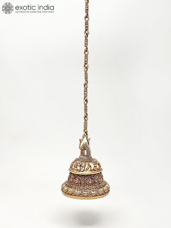 Hanging Temple Bell in Brass | Ritual Item | Made In India
