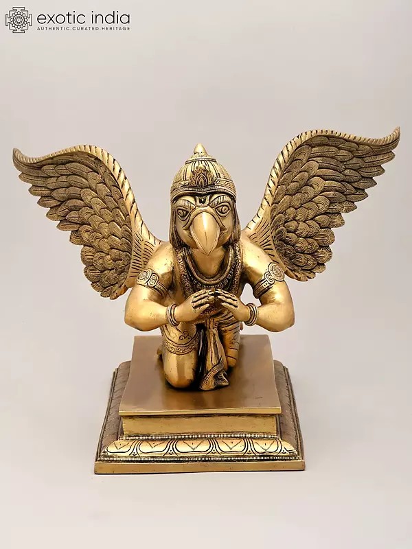 16" Garuda Dev - Vahana of Lord Vishnu | Brass Statue