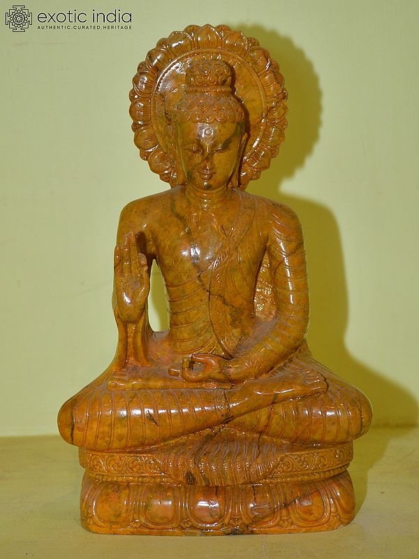 12" Lord Buddha Statue in Vitarka Mudra | Hand Carved in Orissa Stone | Excellent indian art