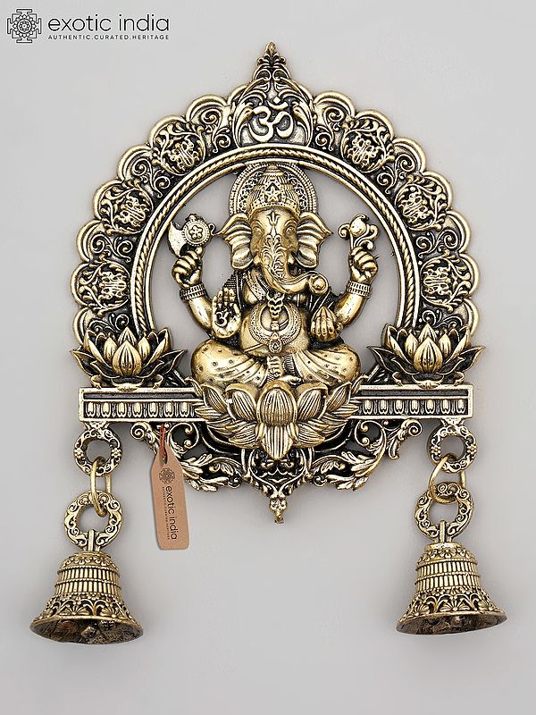 6" Small Superfine Lord Ganesha Wall Hanging Statue with Bells