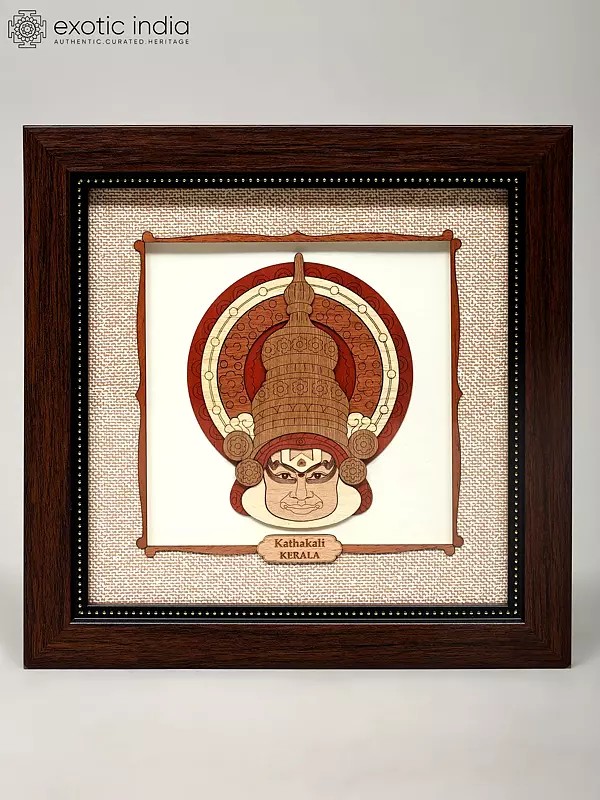 8" Kathakali Wood Art Frame | Wall Hanging | Home Decor