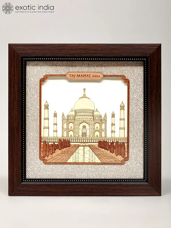 8" Taj Mahal | Wood Carved Frame | Wall Hanging | Home Decor