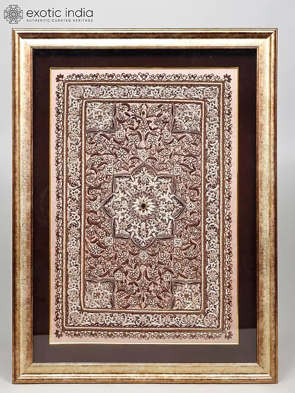 46" Large Handcrafted Panel of Blooming Flowers - The Art of Intricacy | Wall Decor Item