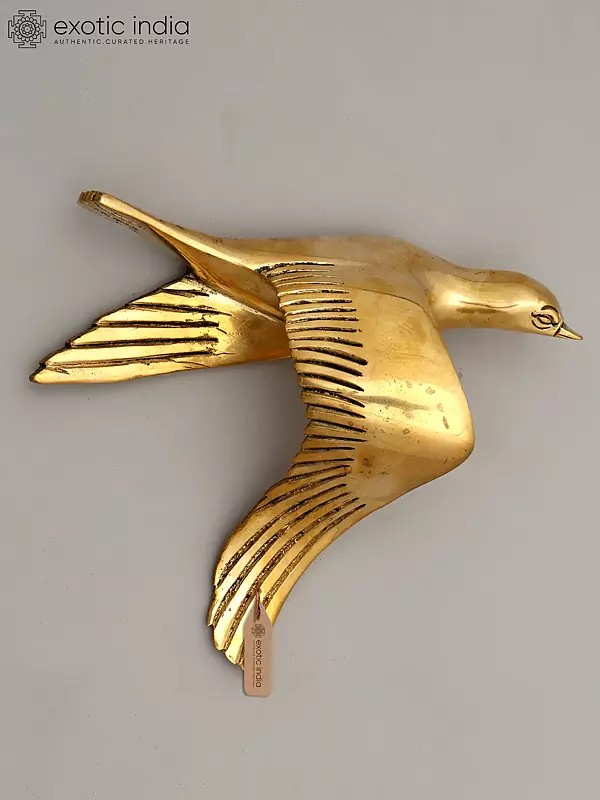 7" Decorative Flying Bird for Wall | Home Decor Item | Brass Wall Decor