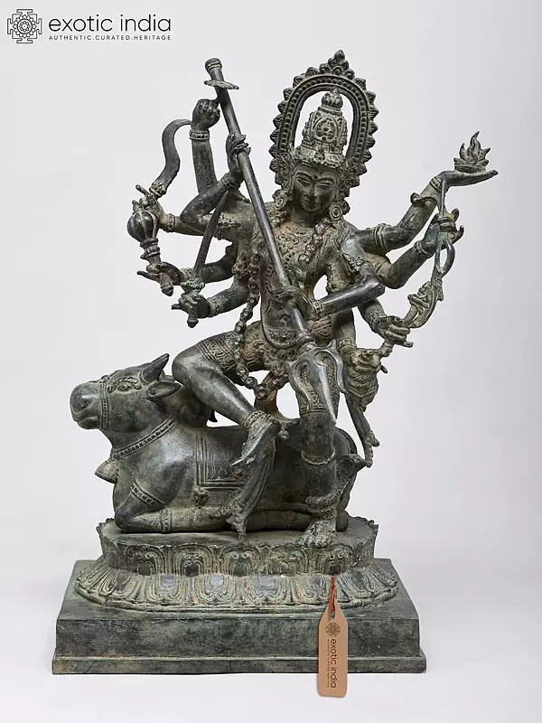 18" Adishakti Durga -The Embodiment of Supreme Energy | Brass Statue
