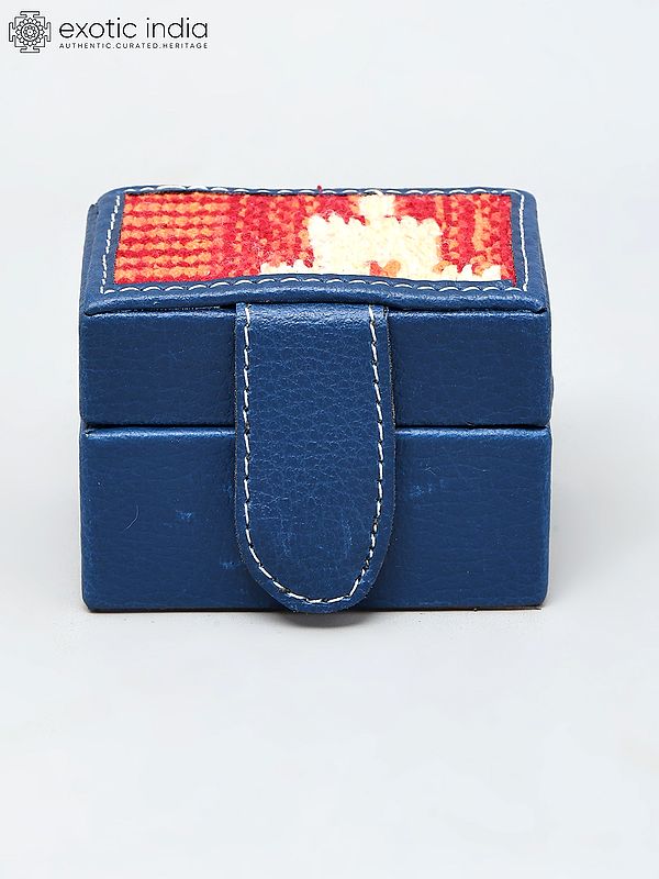 3" Compact Jewelry Storage Box – Elegant Blue Finish | Cufflinks Box | Home Decor Item