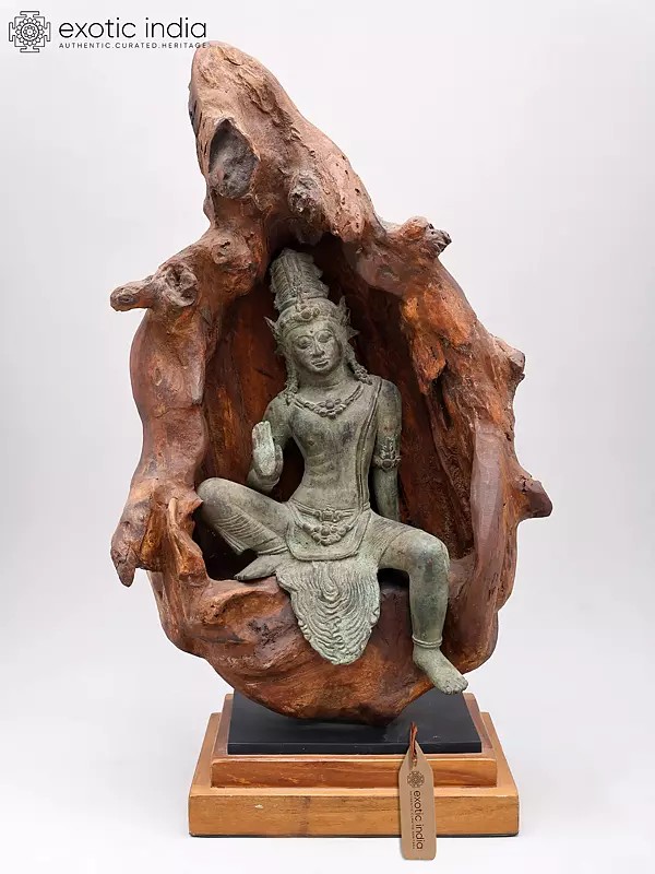 23" Seated Bodhisattva Avalokiteshvara Inside Wood Frame
