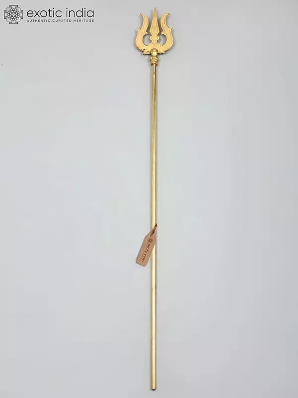 60" Large Size Lord Shiva's Trishul In Brass | Handmade | Made In India