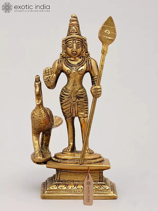 4" Kumara Karttikeya In Brass | Handmade | Made In India