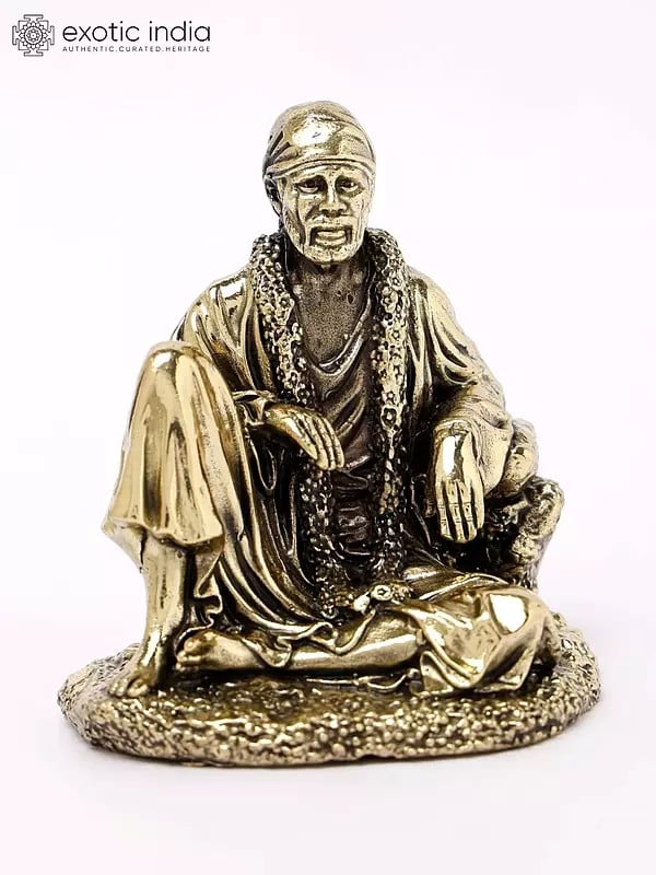 Small Sitting Sai Baba | Brass Statue (Multiple Sizes)