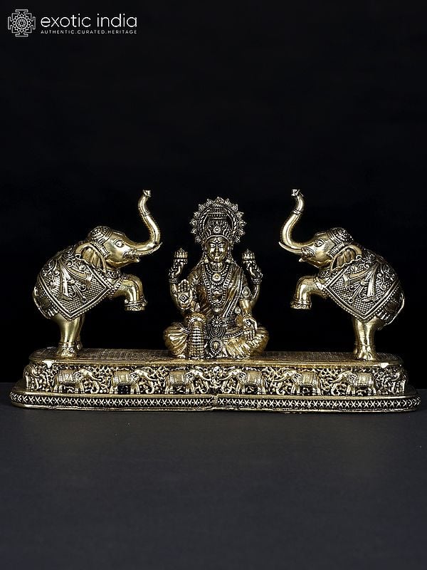 8" Superfine Goddess Gajalakshmi | Brass Statue