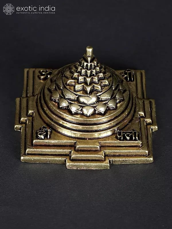 3" Superfine Shri Yantra | Brass Statue