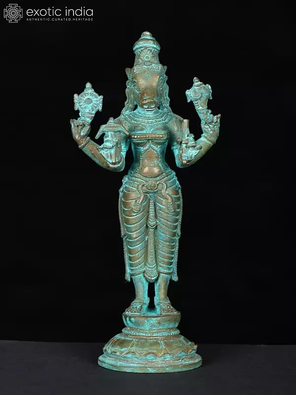 5" Small Standing Goddess Varahi | Bronze Statue