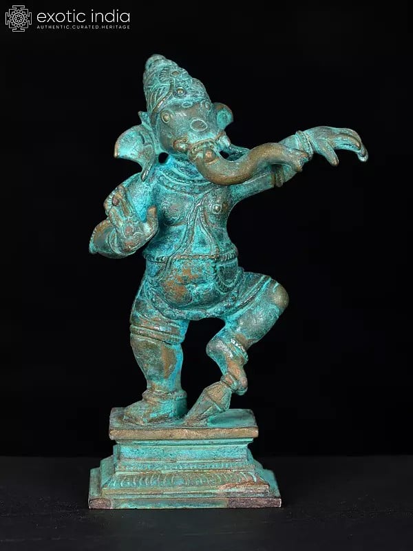 3" Small Dancing Lord Ganesha | Bronze Statue