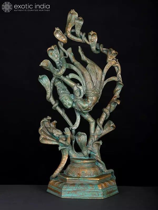 17" Kaliya Narthana Krishna | Bronze Statue