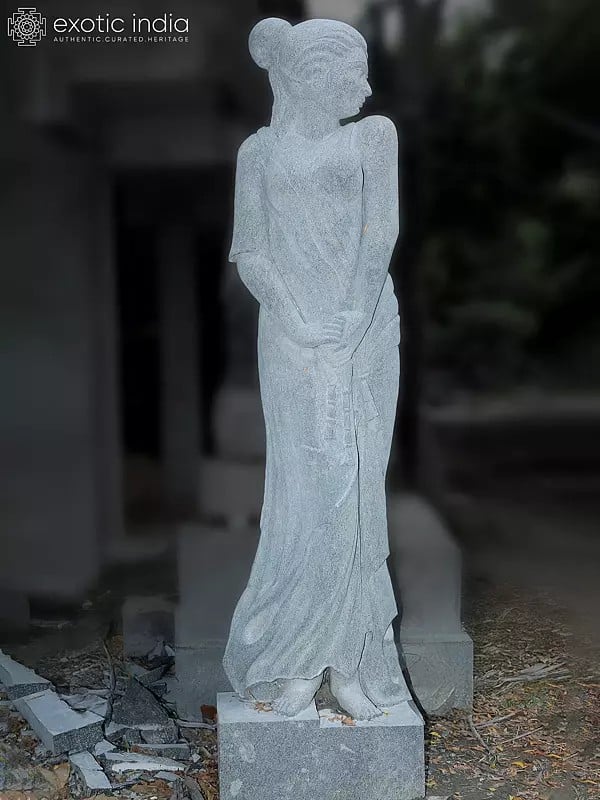 100" Large Sized Statue Of Beautiful Lady | Hand Carved | Granite Stone Statue