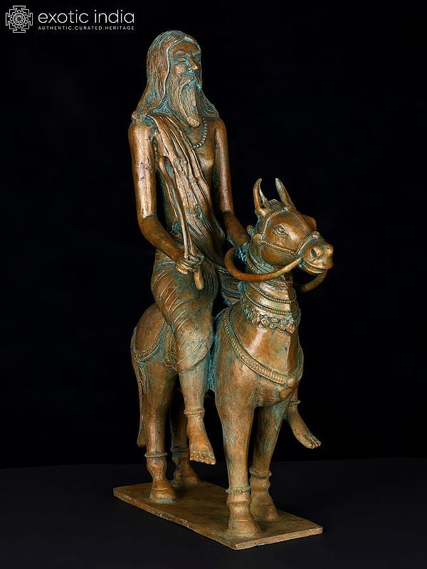 15" The Great Siddha on Horse | Bronze Statue