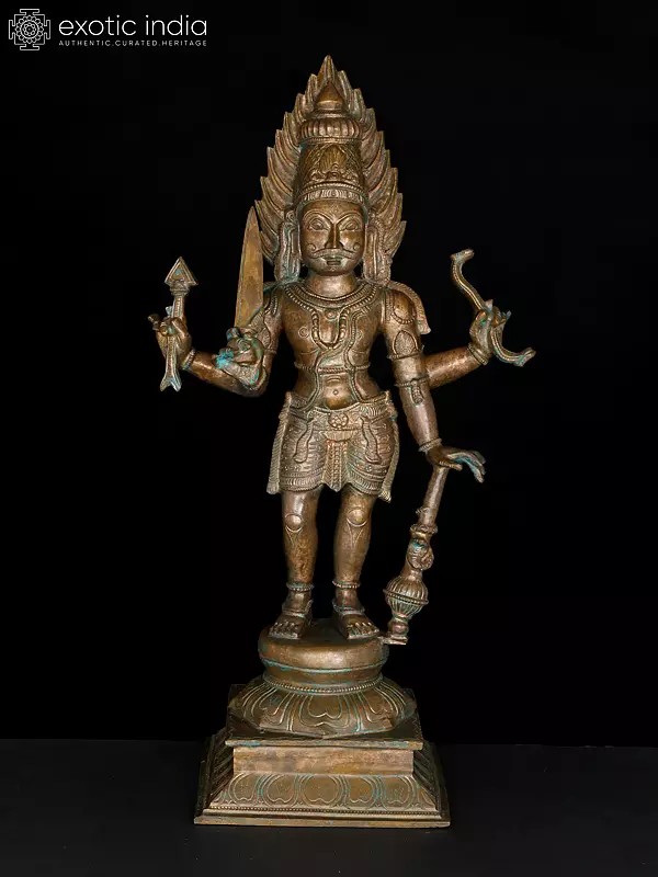 20" Veerabhadra - Fierce Form of The Hindu God Shiva | Bronze Statue