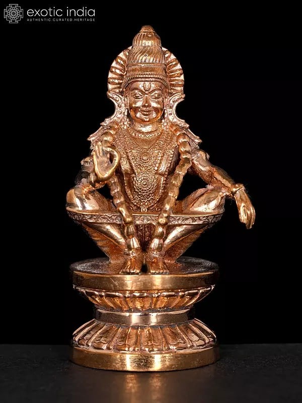 3" Small Lord Ayyappan - Hindu Deity of Truth and Righteousness | Bronze Statue