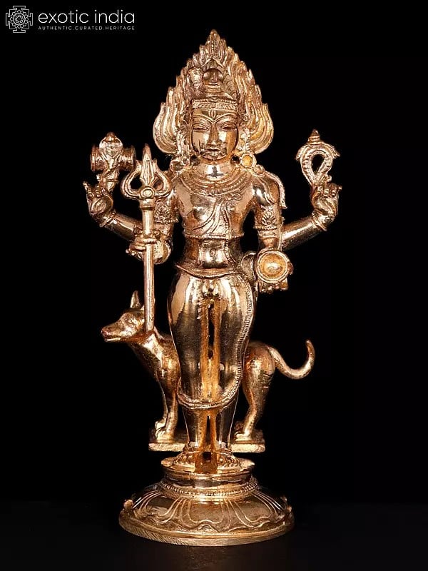 5" Small Lord Shiva as Bhairava | Bronze Statue