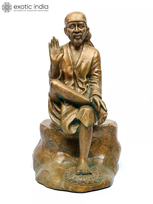 17" Blessing Sai Baba | Bronze Statue