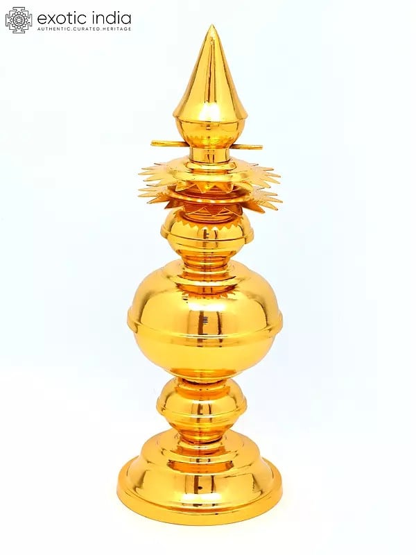 Brass Temple Gopura Kalasam with Gold Plating | Available in Different Sizes