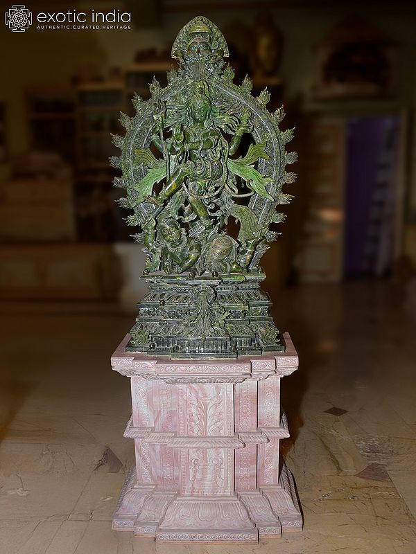 66" Lord Nataraja Standing on Apasmara Demon | Orissa Stone Statue with Base | Exquisite Handmade Indian Art