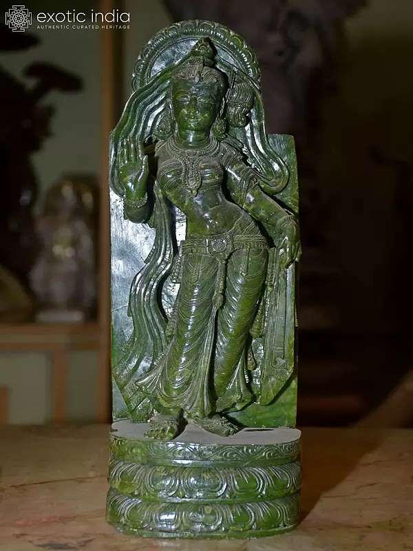 13" Devdasi | Orissa Stone Statue | Exquisite Handmade Indian Art