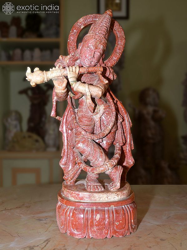 20" Lord Krishna - Murlidhar | Orissa Stone Statue | Exquisite Handmade Indian Art