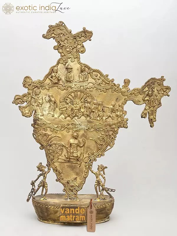 15" Golden Map of India -Tribute to Freedom and Unity | Home Decor Item | Made in India