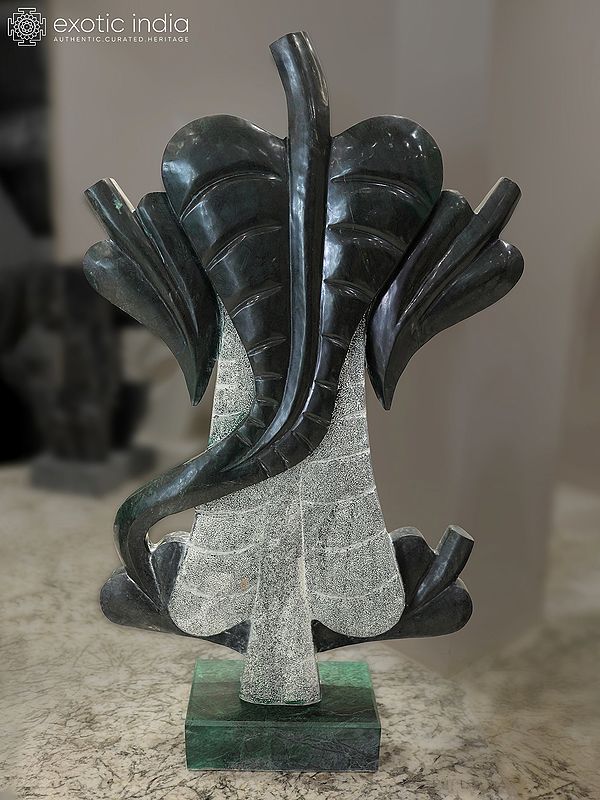52" Lord Ganesha | Modern Art Sculpture | Black Marble | Exquisite Indian Art