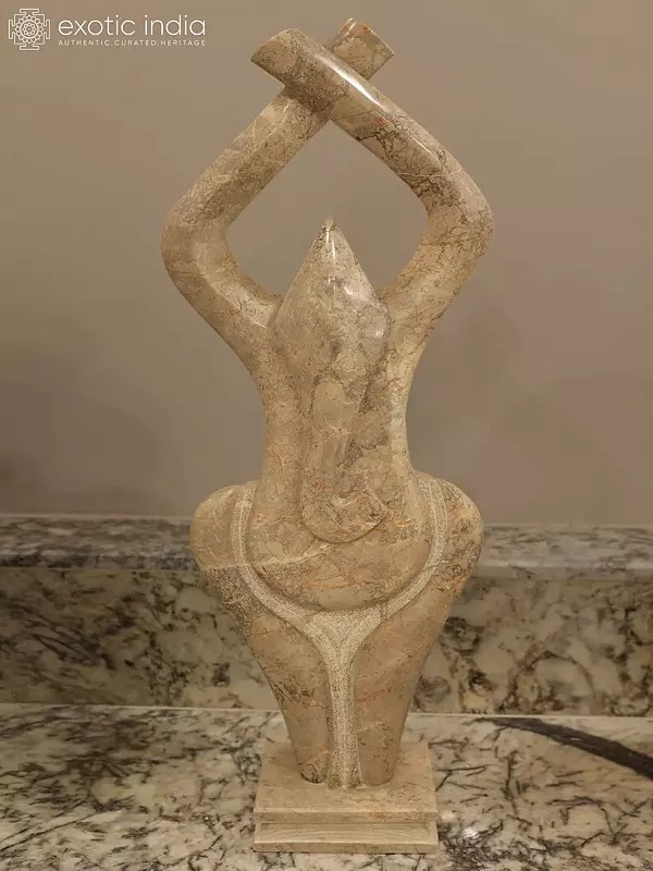 38" Dancing Lord Ganesha | Abstract Art Sculpture | Marble | Exquisite Indian Art