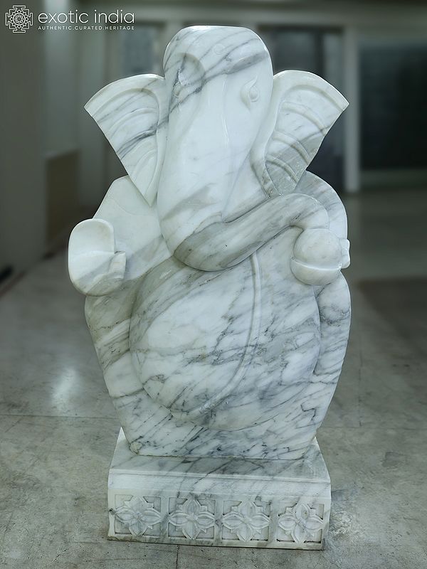 51" Blessing Lord Ganesha | Modern Art Sculpture | Marble | Exquisite Indian Art