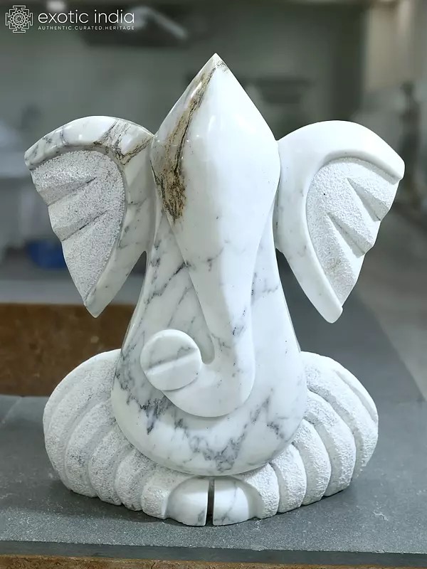 26" Sitting Lord Ganesha - Ganpati Bappa | Modern Art Statue | Marble | Exquisite Indian Art