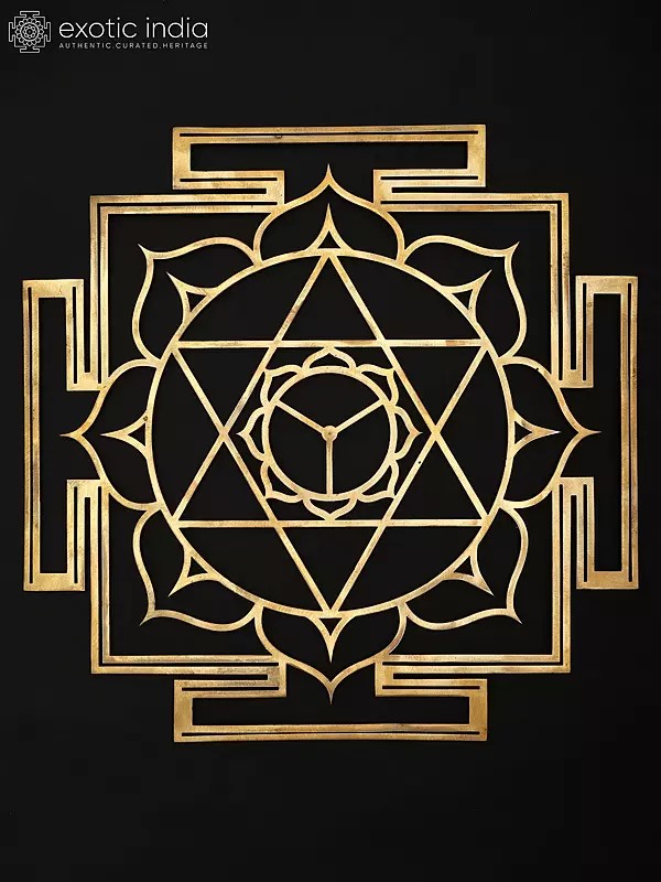 15" Dhumavati Yantra - for Mental Strength, Health and Prosperity | Brass Yantra | Wall Hanging