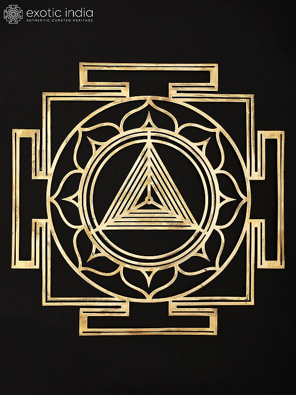 15" Mahakali Yantra - Provides A Shield Against Evil Forces, Black Magic and Negative Energies | Brass Yantra | Wall Hanging