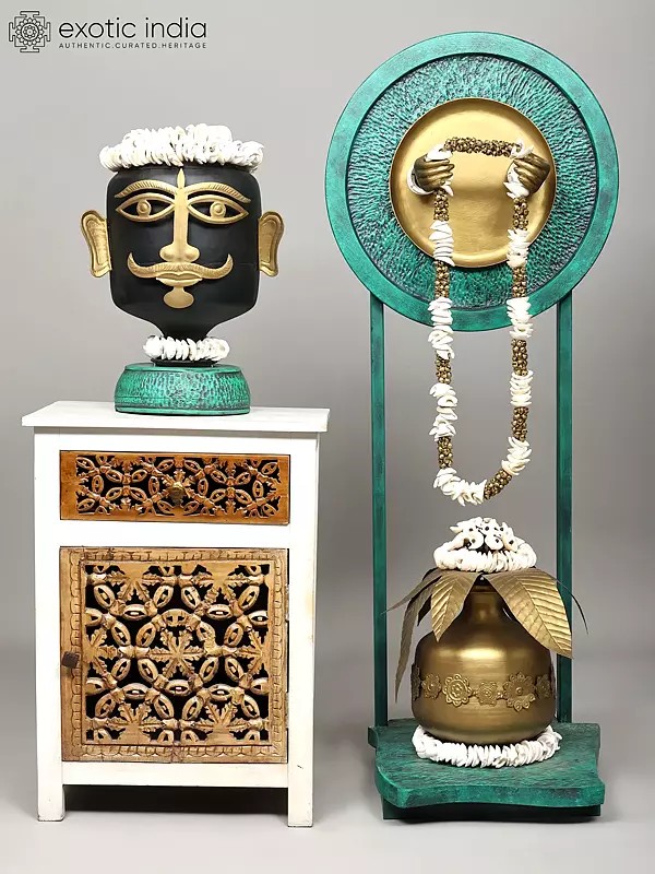 59" Divine Wedding of Lord Shiva and Shakti | Brass Sculpture | Made in India