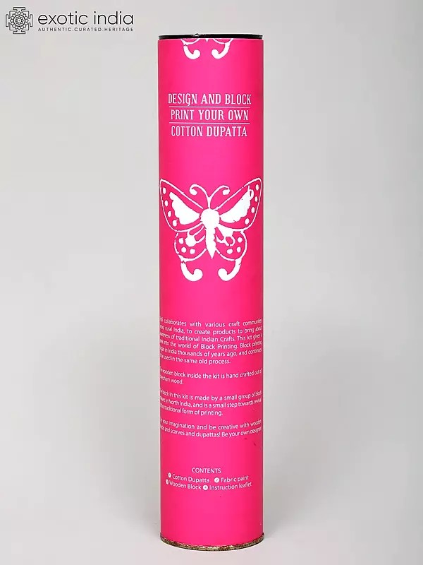 Design & Print Your Own Cotton Dupatta | Diy Block Butterfly Printing Kit